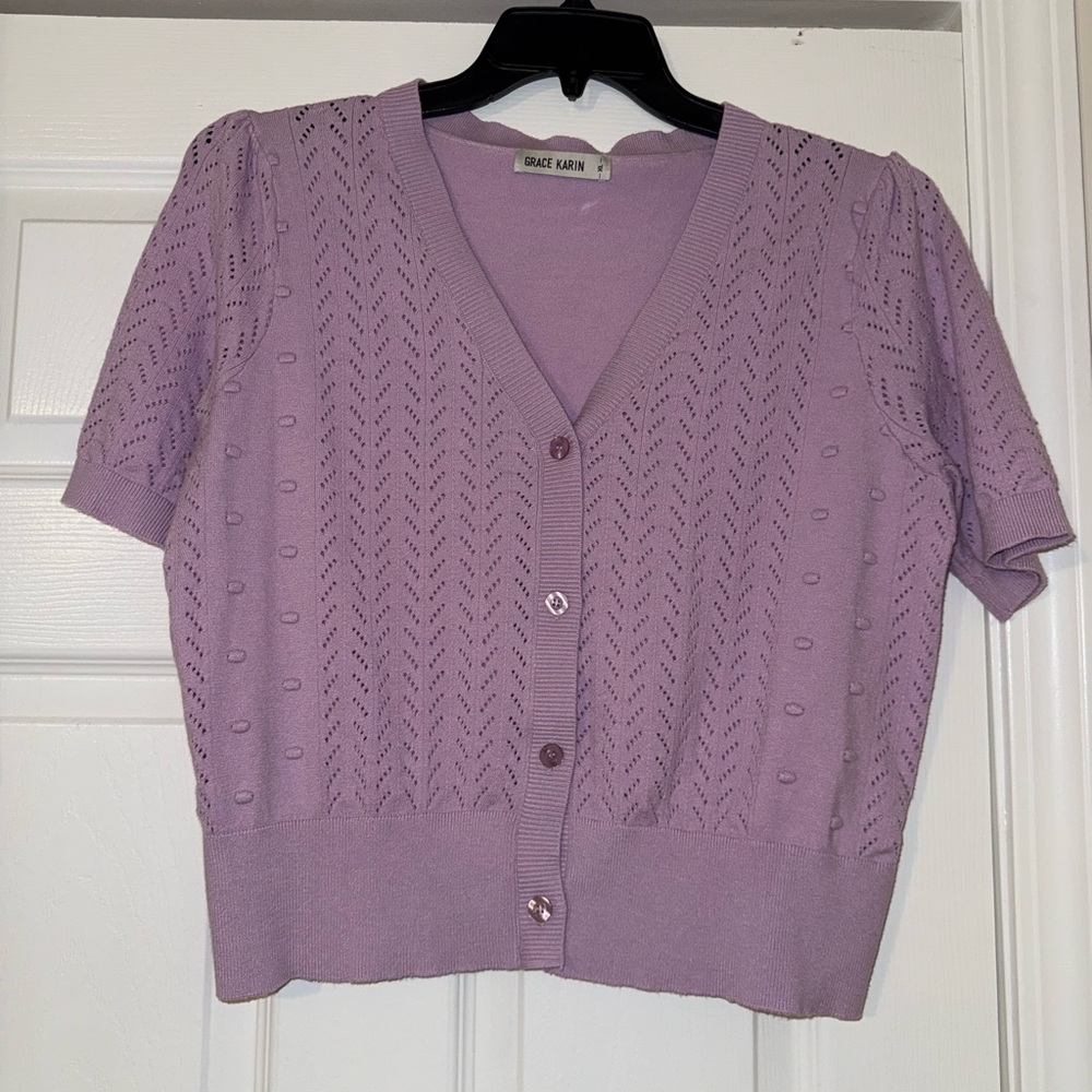 Grace Karin Women's Lavender Knit Cardigan
